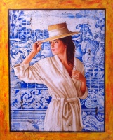Girl with azulejos 100x81