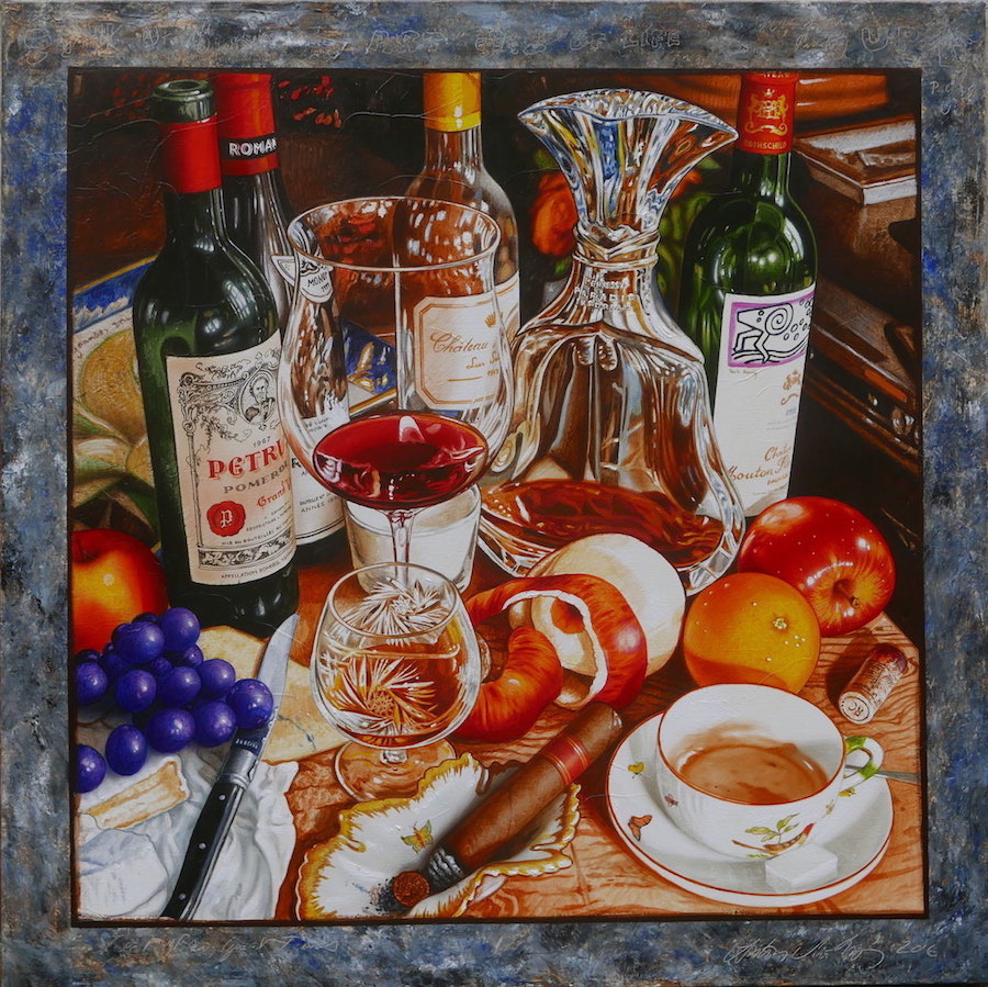 Great Times Great Wines 100x100 cm