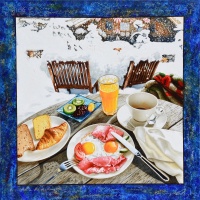Breakfast in the Snow 100 x 100 cm