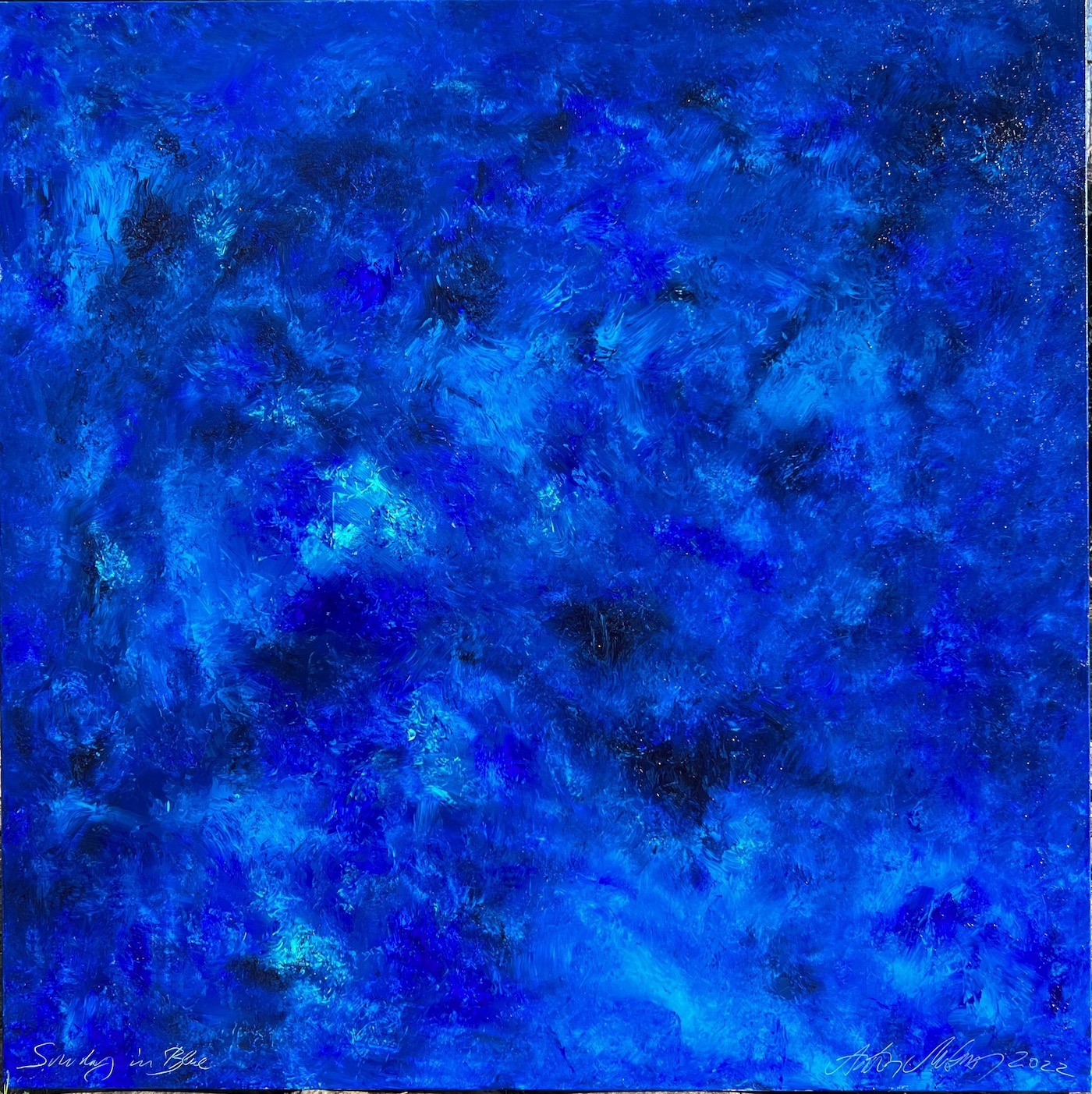 SUNDAY IN BLUE 120 X 120 CM 2024