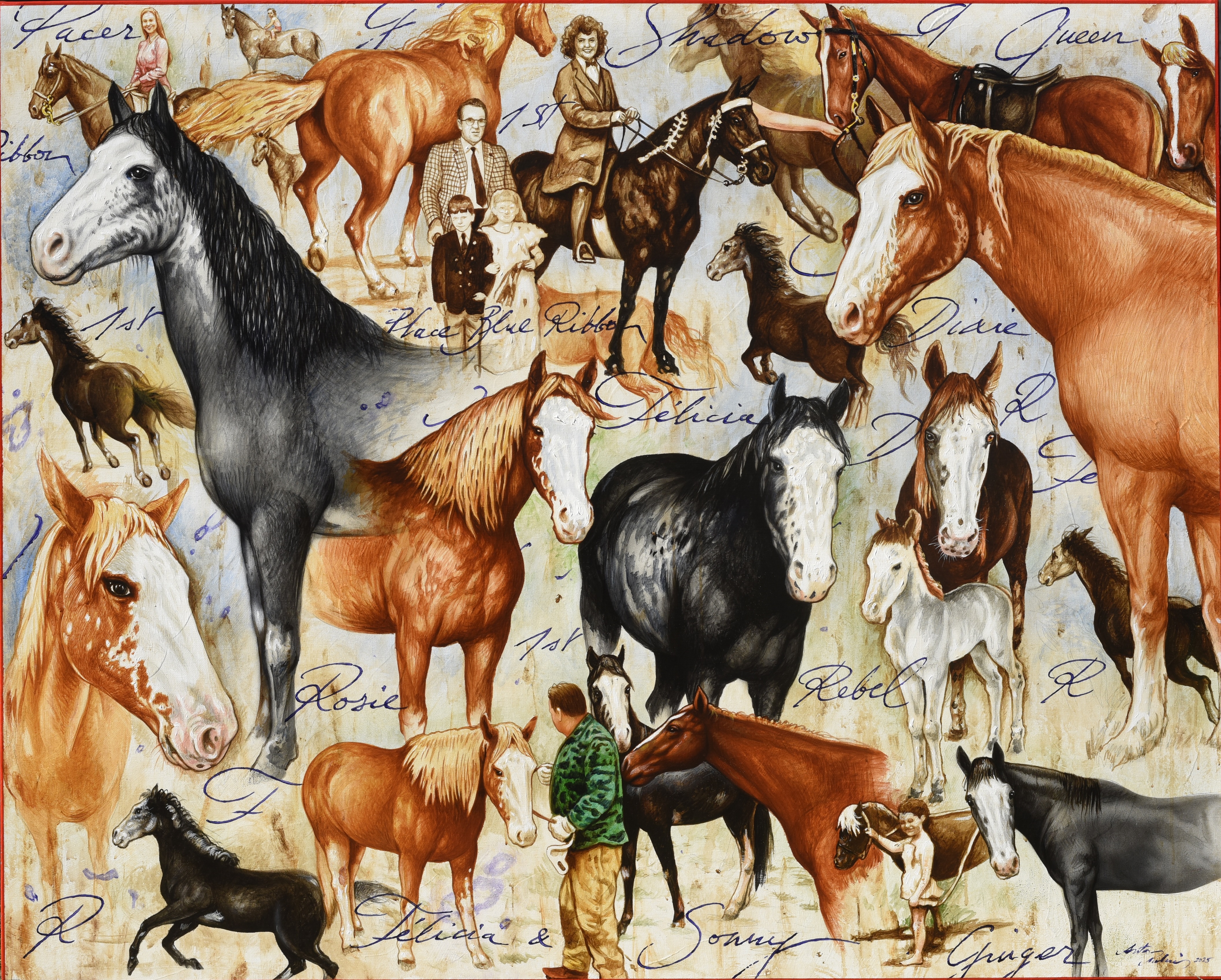 Gang of Blue Ribbon 162 x 130 cm 2025